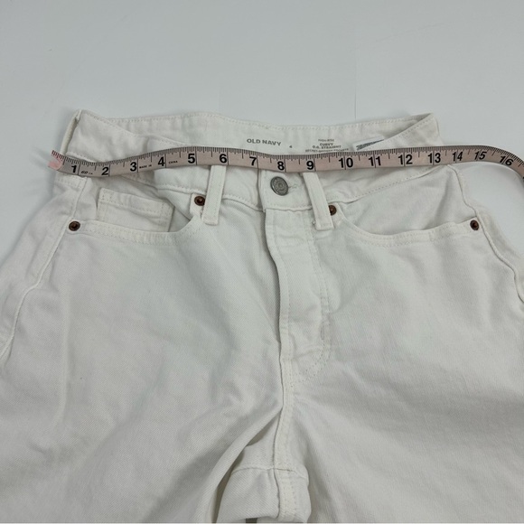 Old Navy curvy OG 0.0 straight white raw hem ankle jeans Old Money Classic 4 - Picture 9 of 9
